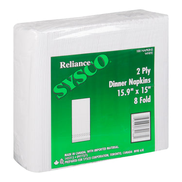 Image of COM: Napkin Dinner 2 Ply White 188 ct. - 16 x 188 Units